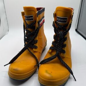 Tommy Hilfiger Mustard Lace-Up Boots